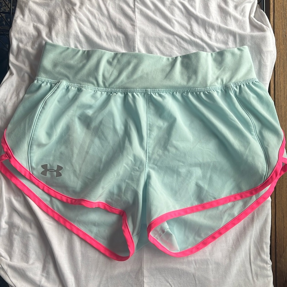 Under Armour mint & neon pink athletic shorts